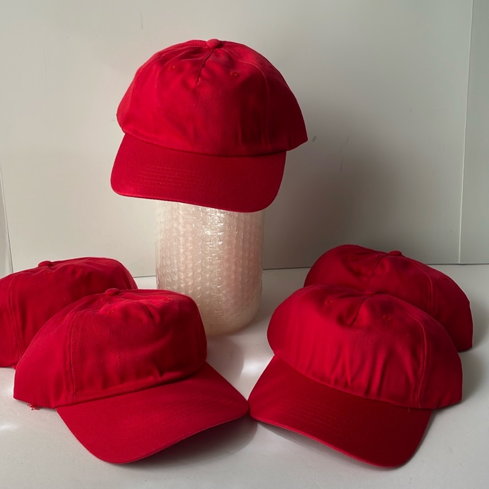 Head to Toe  Blank Hats / Caps NWOT  One Size Red  Bundle of 5